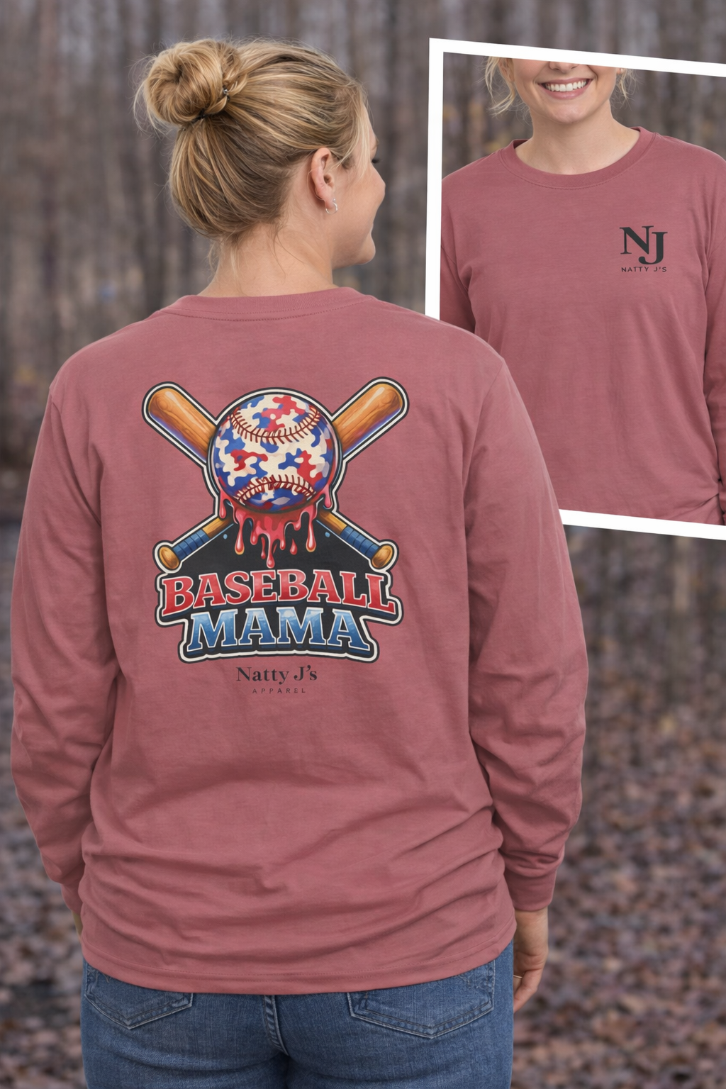 Natty J’s Baseball Mama Long Sleeve Shirt