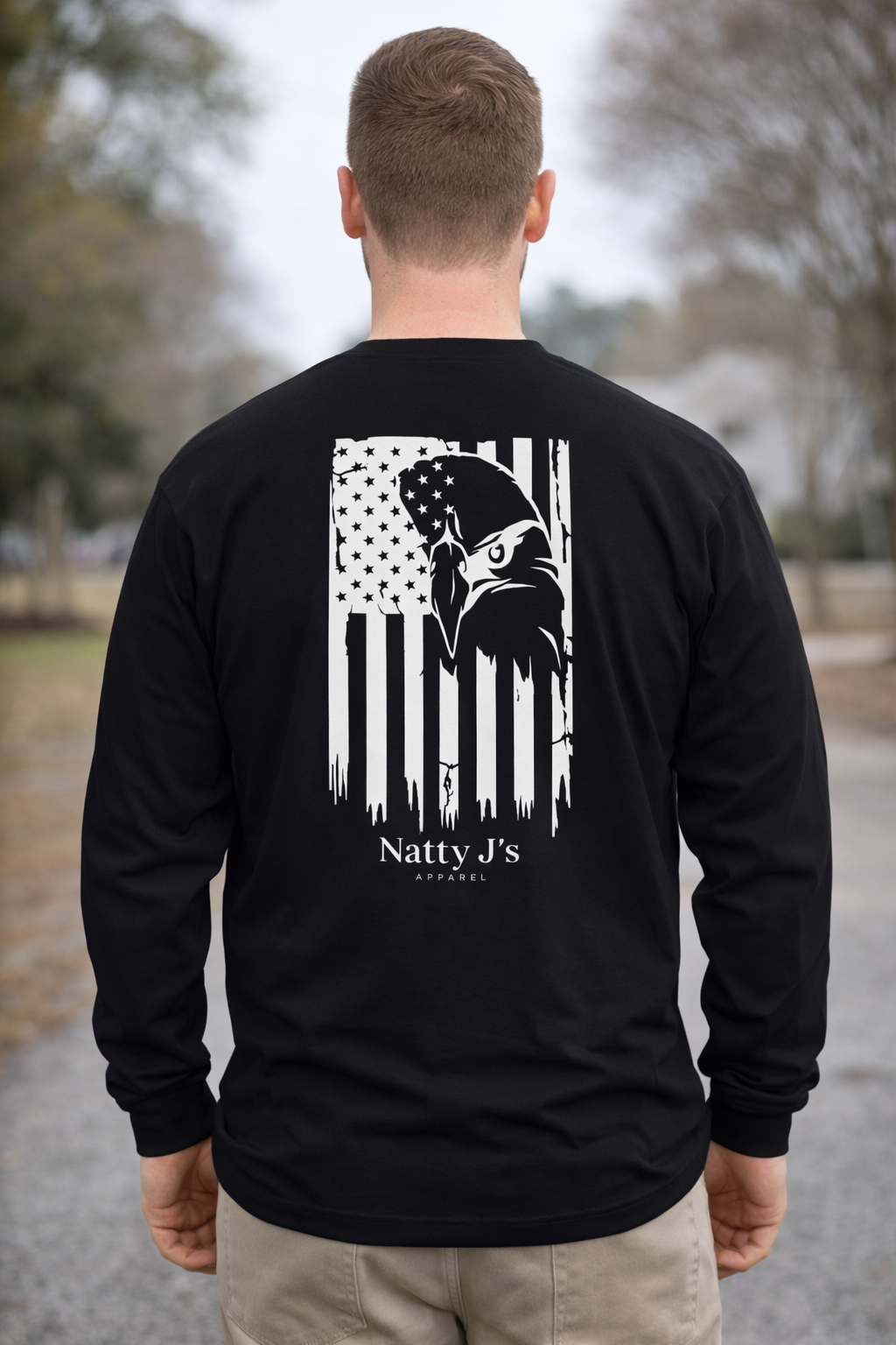 Natty J's Apparel Freedom Eagle Men's Long Sleeve T-shirt