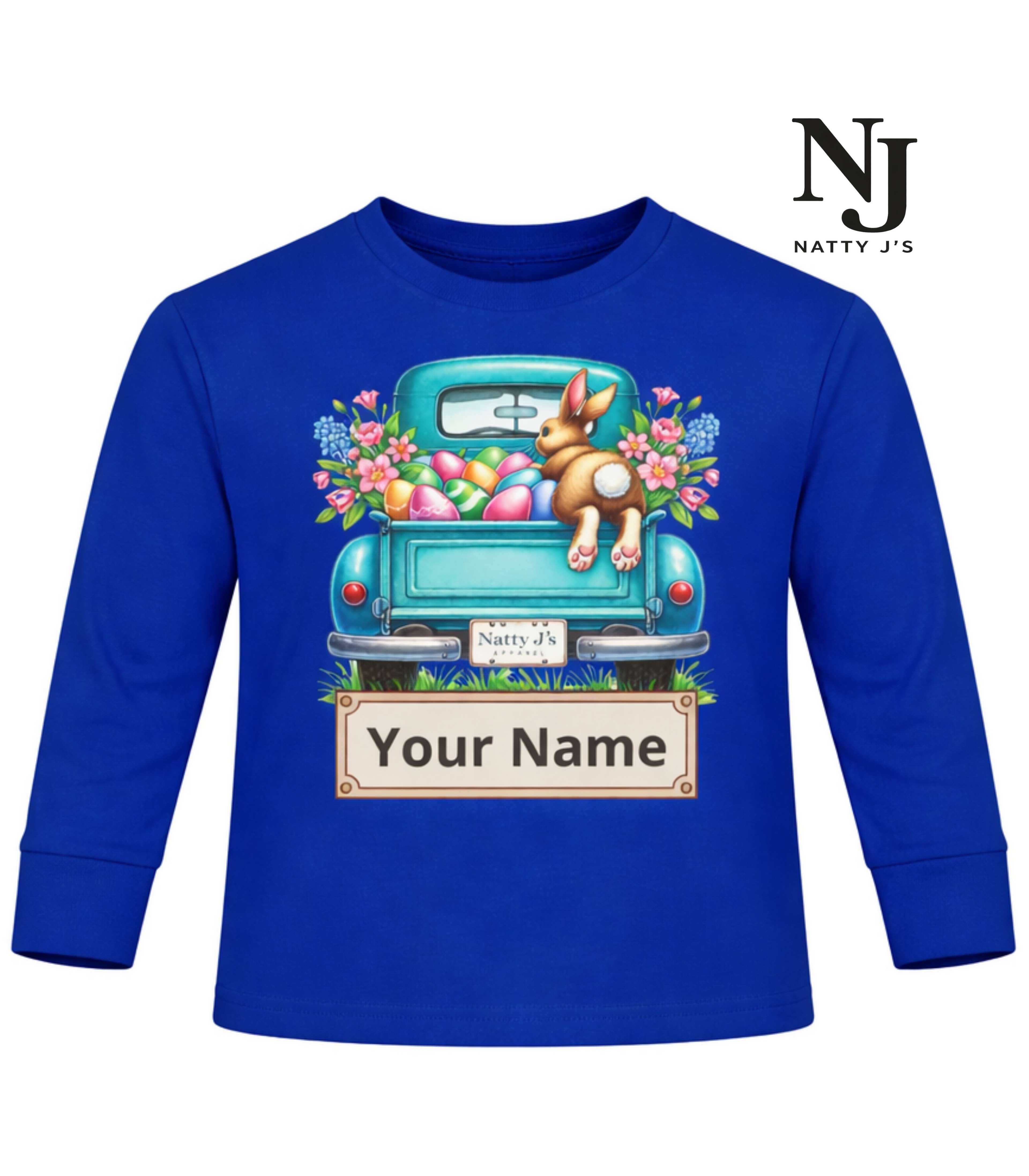Natty J's Apparel Easter Customizable Toddler Long Sleeve Tee