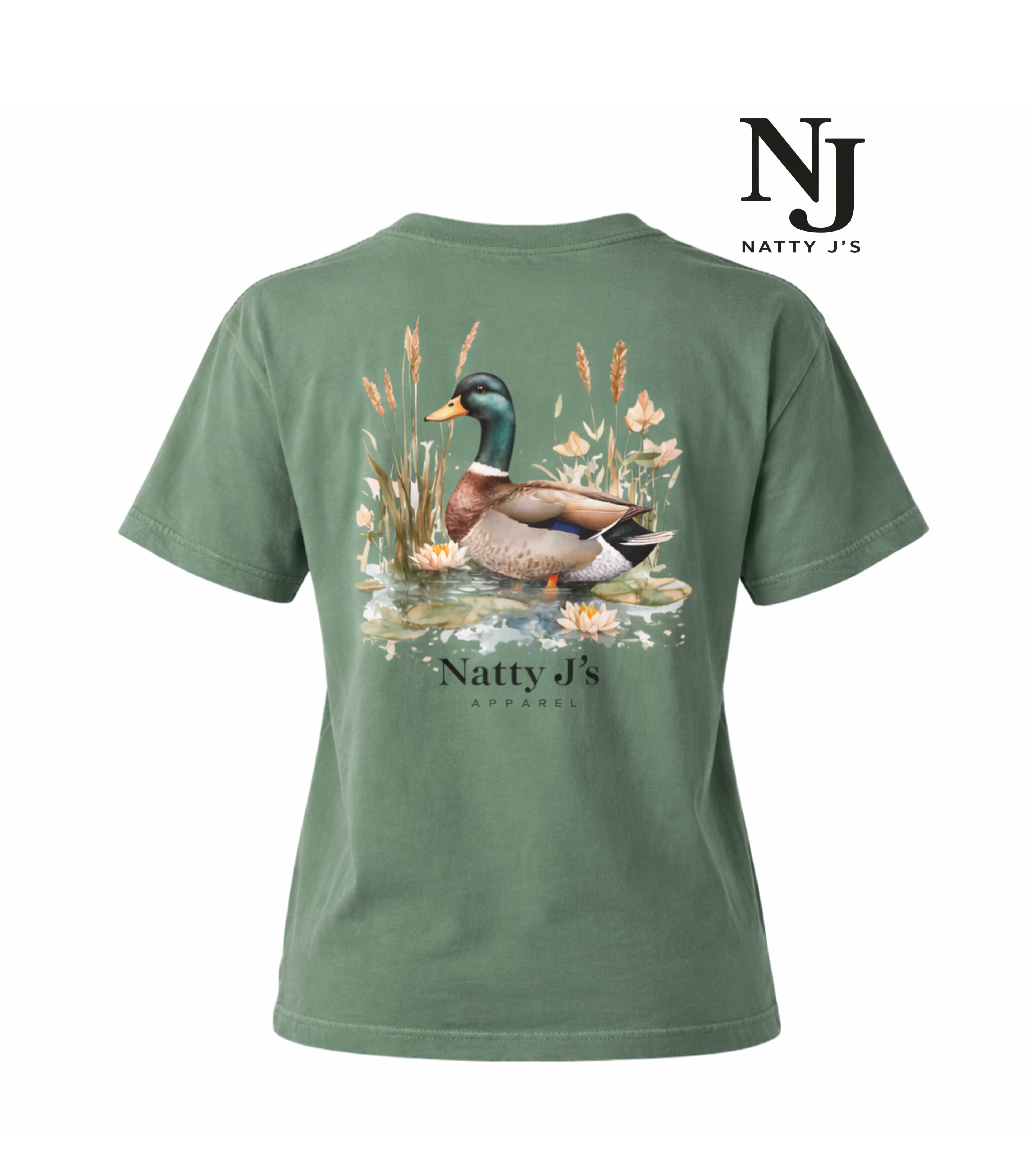 Natty J's Apparel Women's Wading Mallard Tshirt