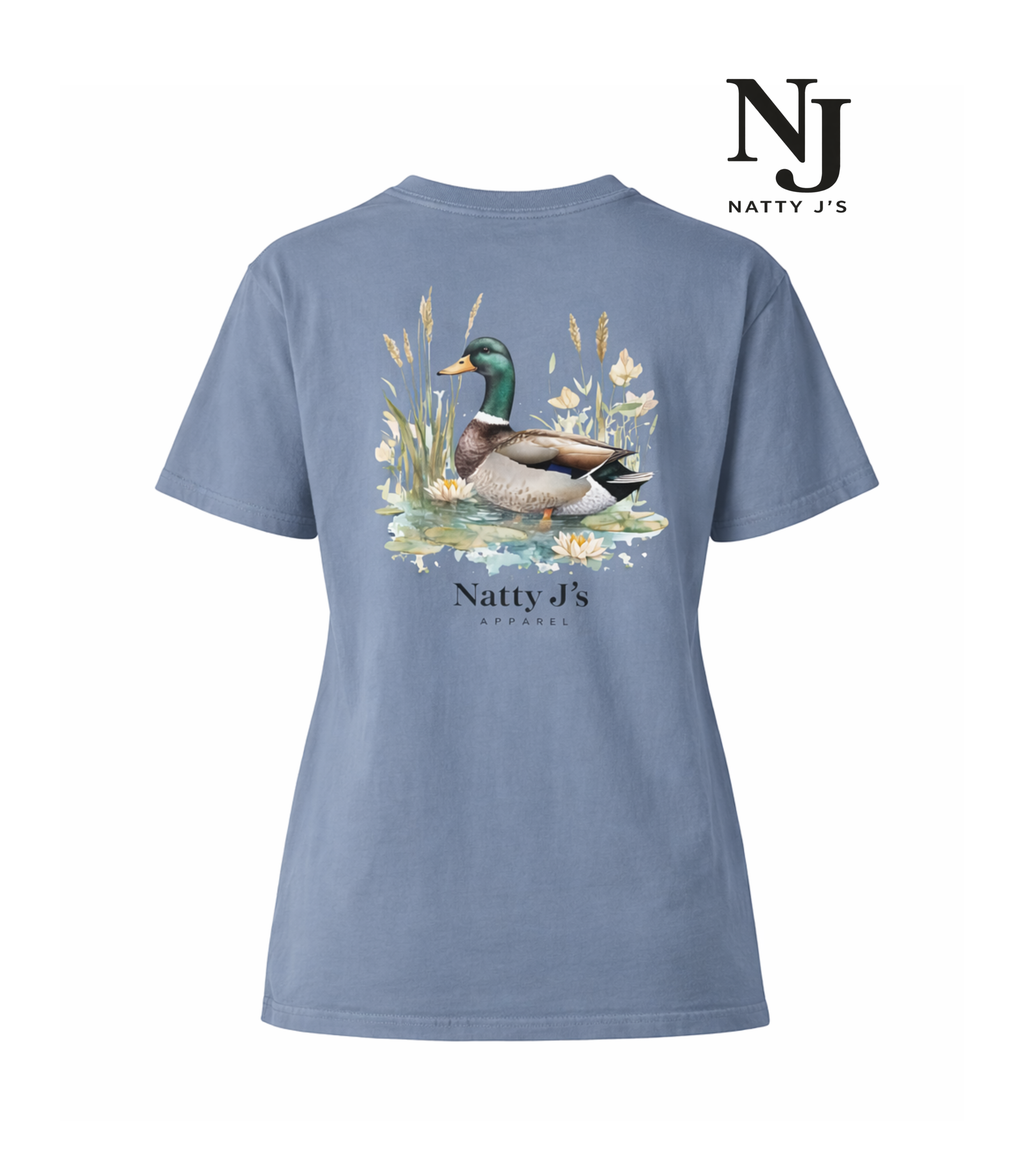 Natty J's Apparel Women's Wading Mallard Tshirt