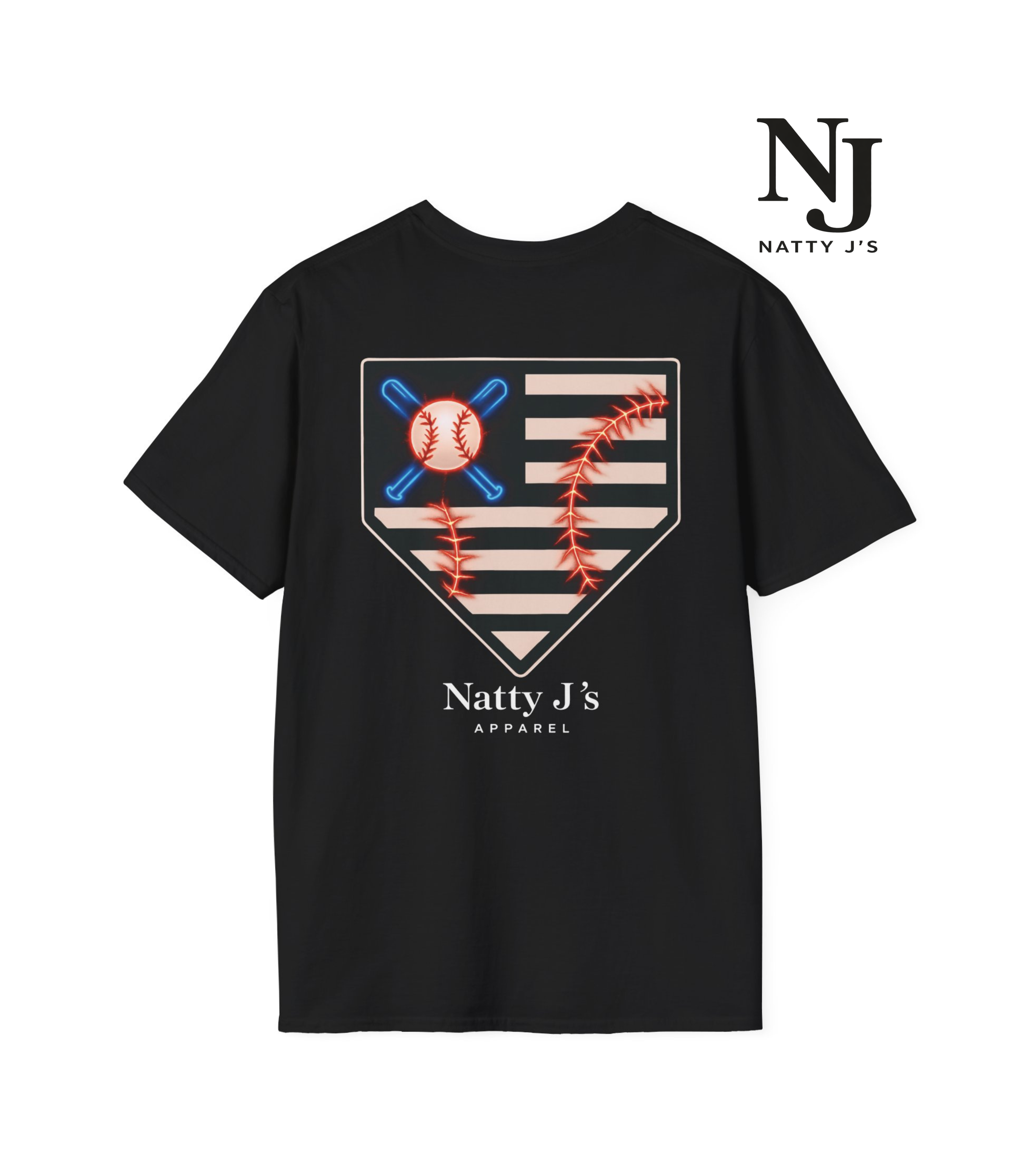 Natty J's Apparel Electric Home Plate Men's Tee