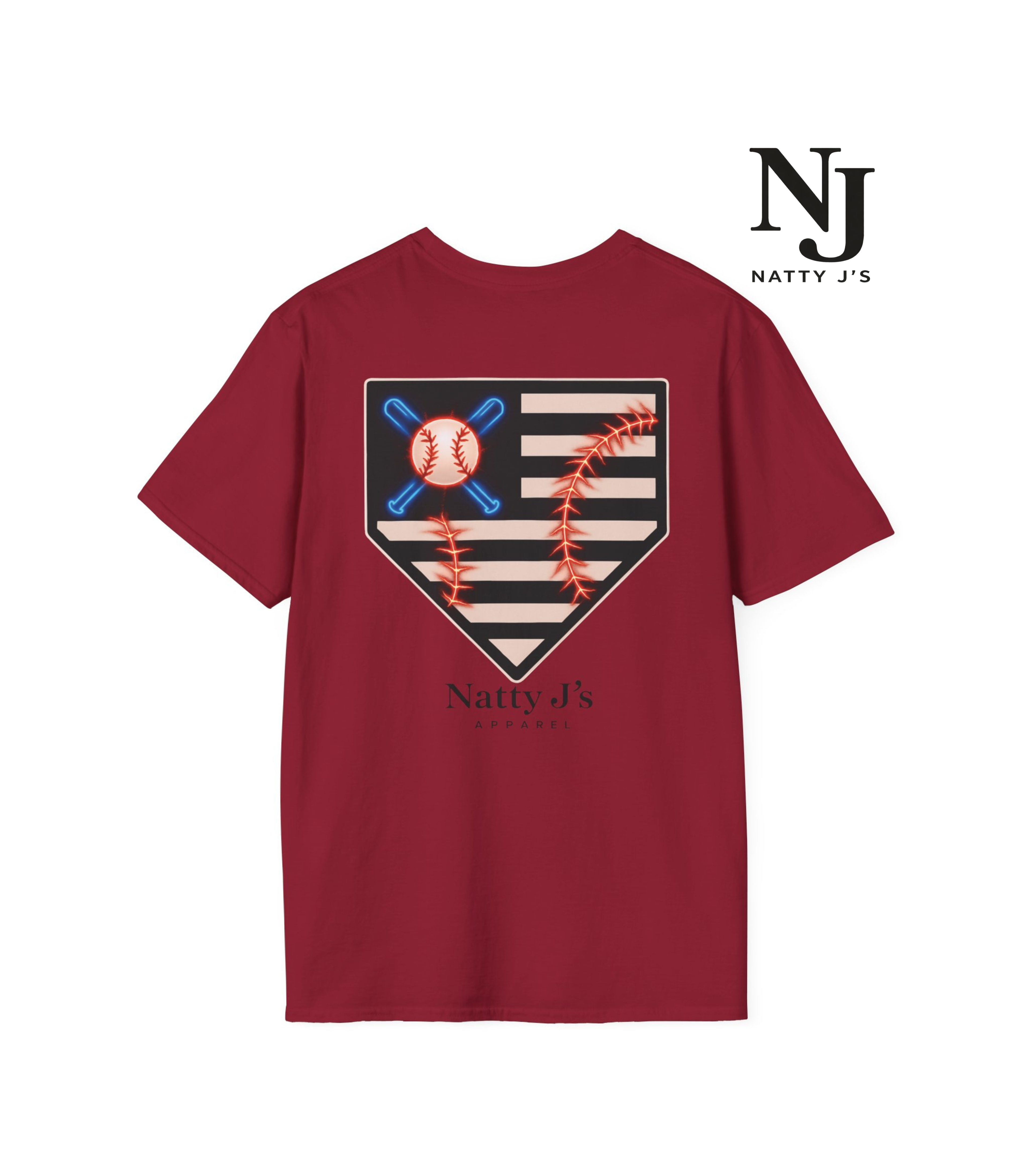 Natty J's Apparel Electric Home Plate Men's Tee