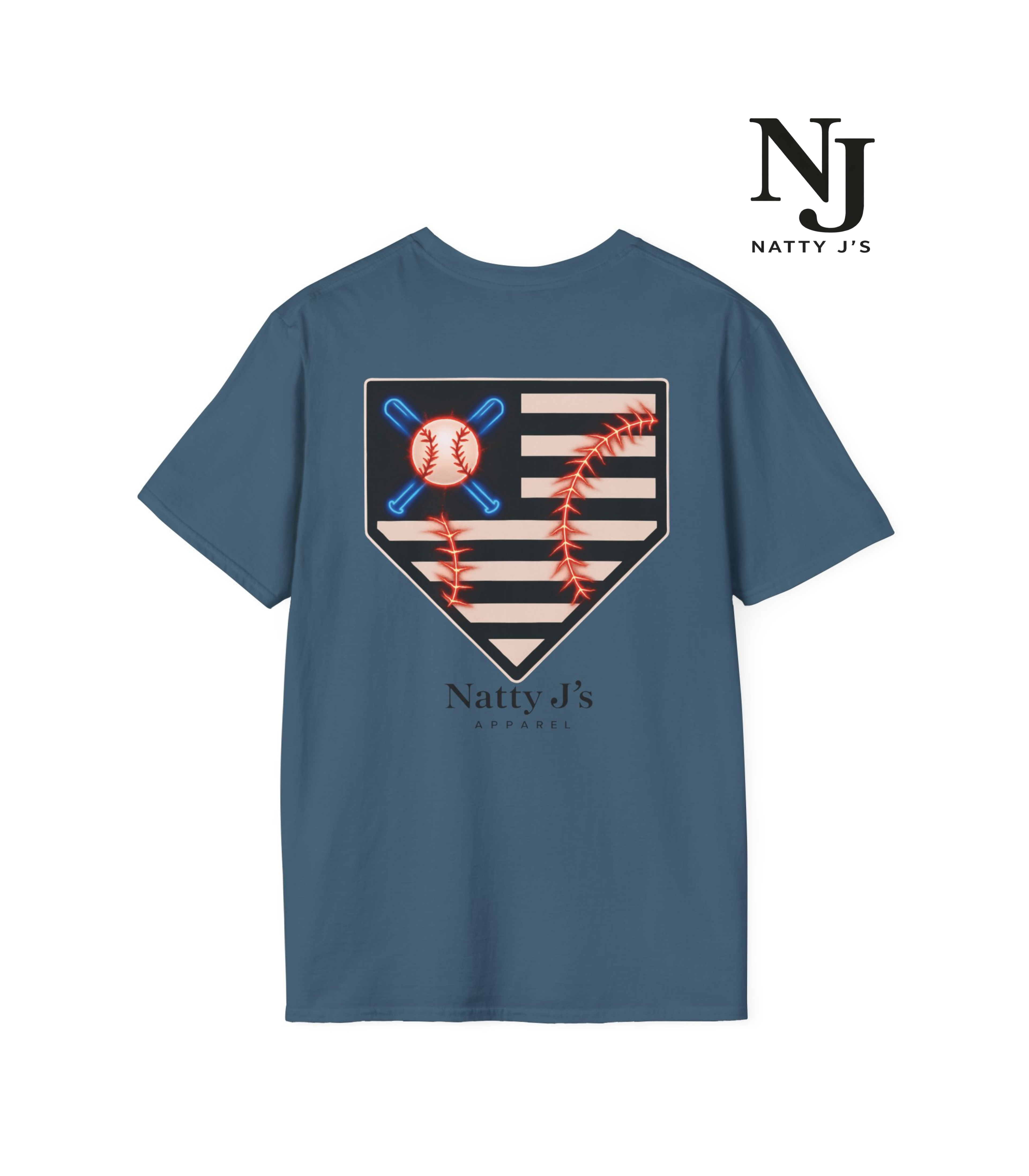 Natty J's Apparel Electric Home Plate Men's Tee