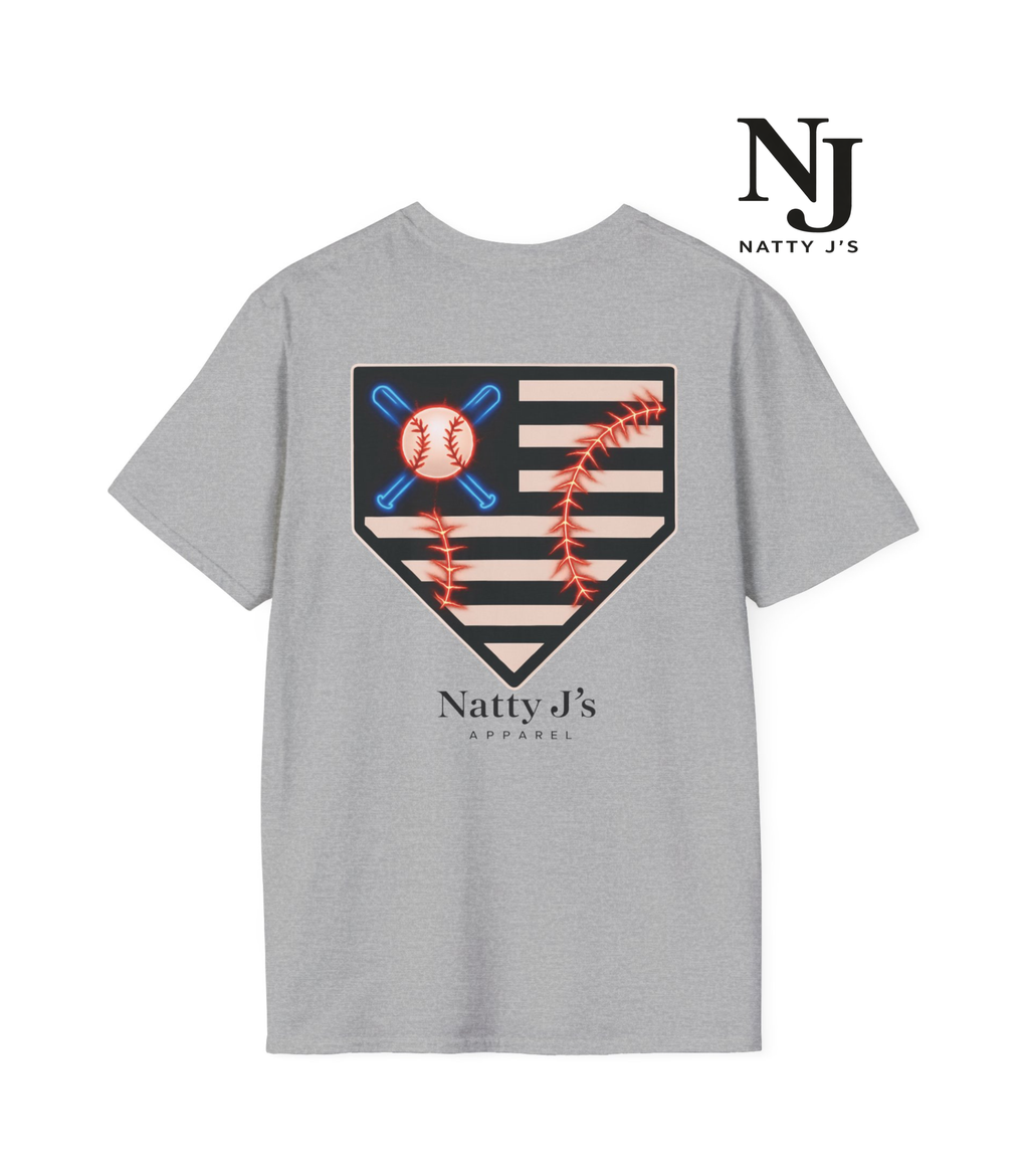 Natty J's Apparel Electric Home Plate Men's Tee
