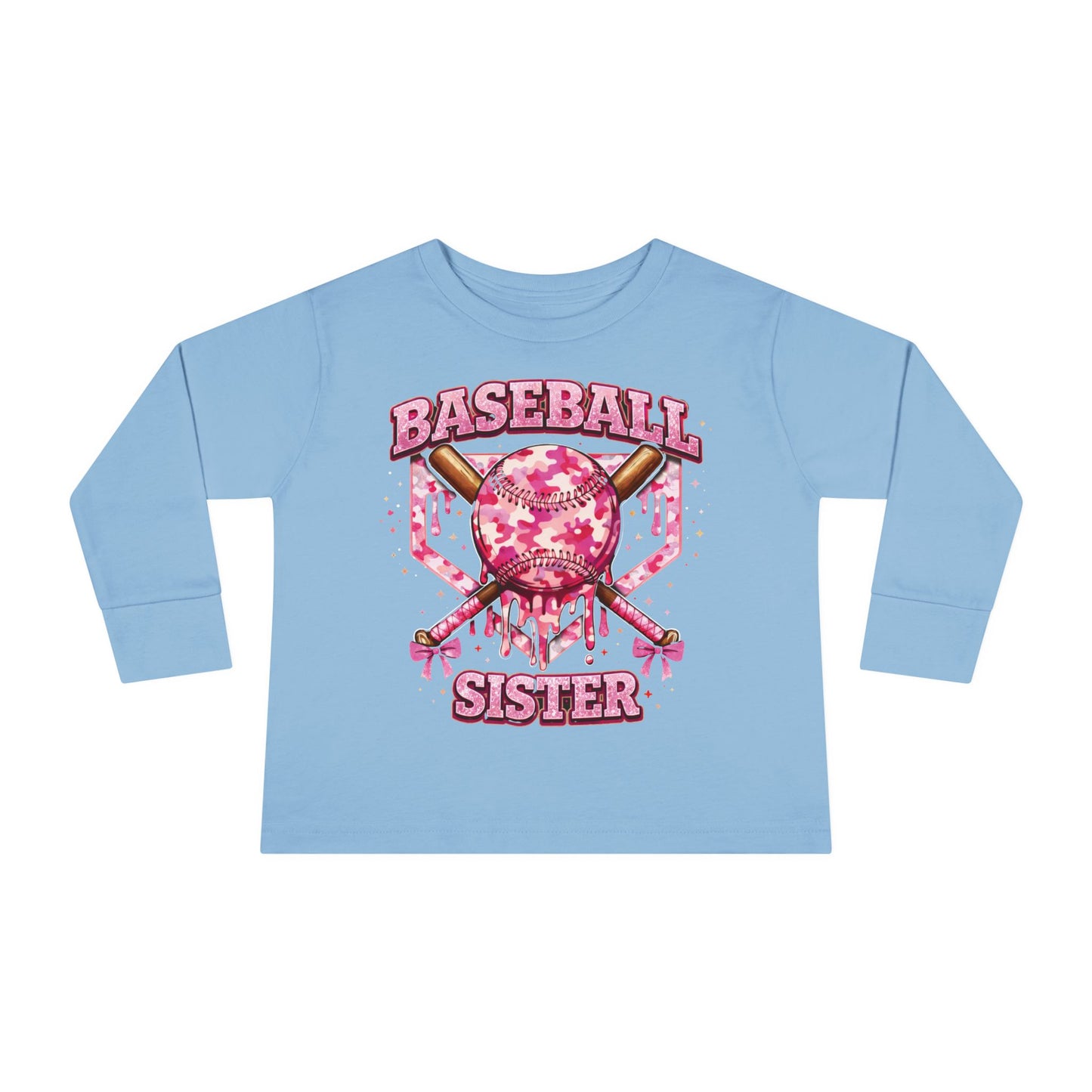 Natty J's Apparel Baseball Sister Toddler Long Sleeve Tee