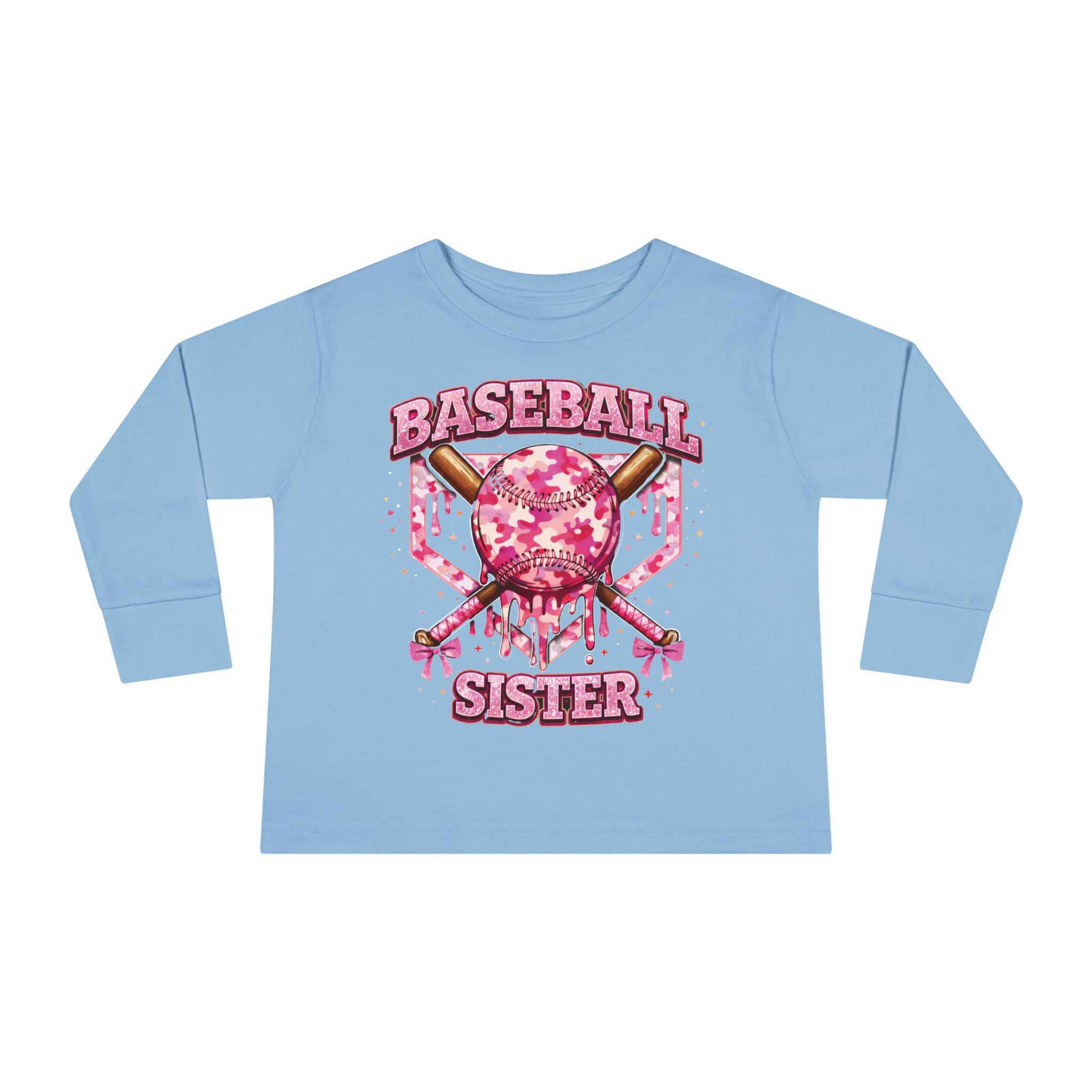 Natty J's Apparel Baseball Sister Toddler Long Sleeve Tee