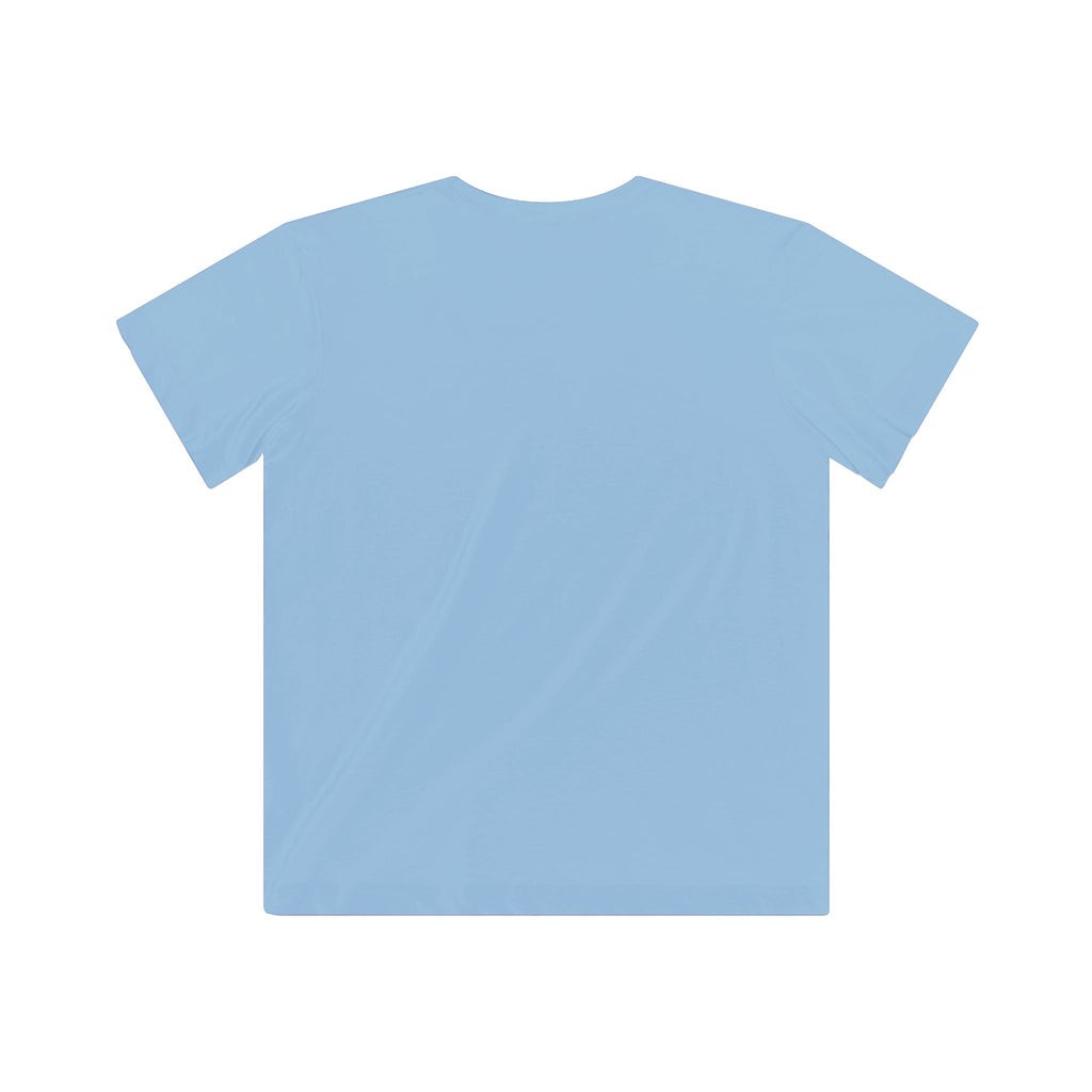 Plain light blue t-shirt on a white background