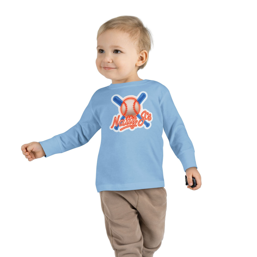 Baseball Themed Toddler Long Sleeve Tee - Perfect for Little Sluggers, Kids Sportswear, Birthday Gift, Casual Wear, Everyday Comfort
