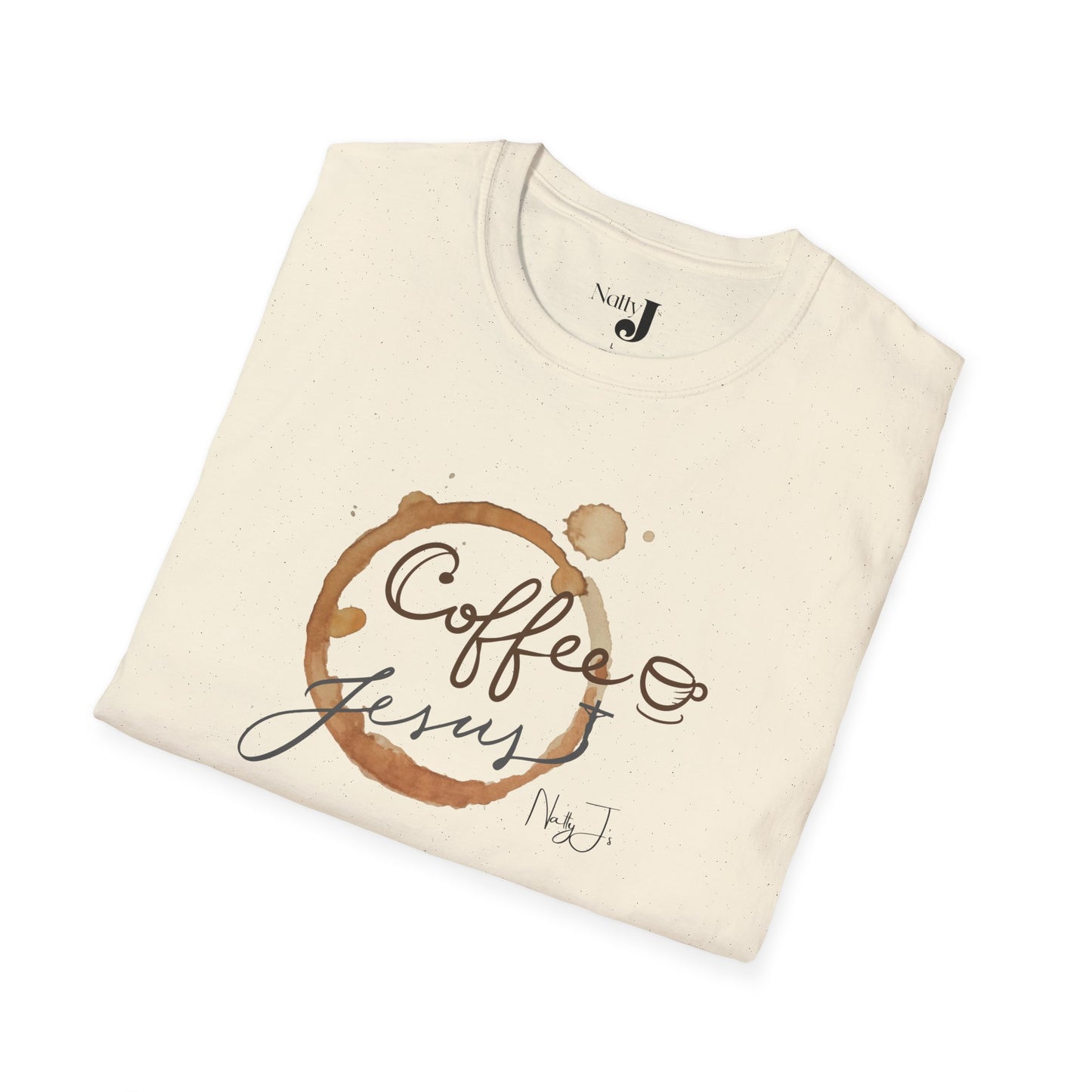 Coffee & Jesus Unisex Softstyle T-Shirt, Inspirational Tee, Christian Apparel, Coffee Lover Gift, Everyday Casual Wear