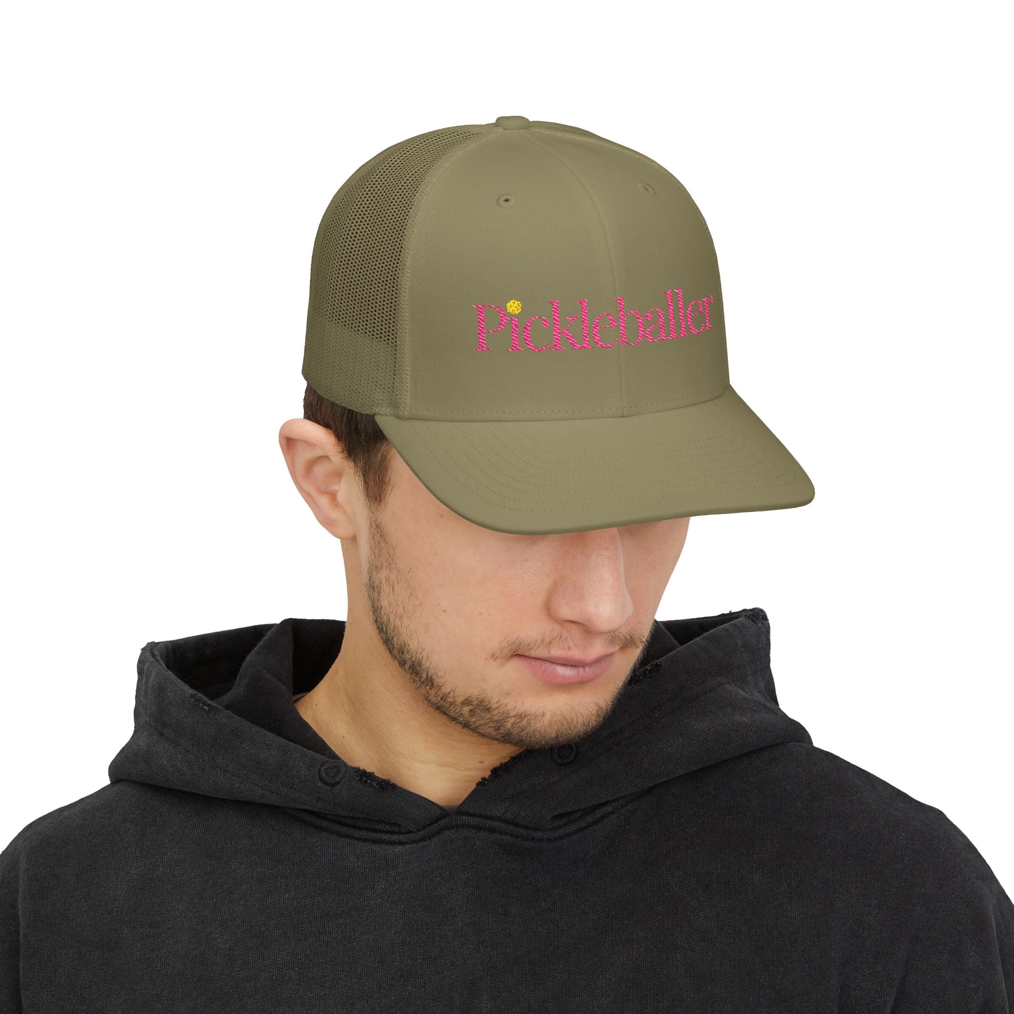 "Pickleballer" Embroidered Richardson Snapback Trucker Cap - Casual Sport Hat, Outdoor Activities, Gift for Pickleball Fans, Summer Getaway, Emojis