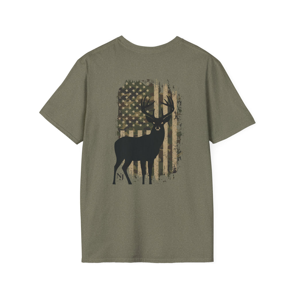 Natty J’s Apparel Men’s Camo Flag T-Shirt