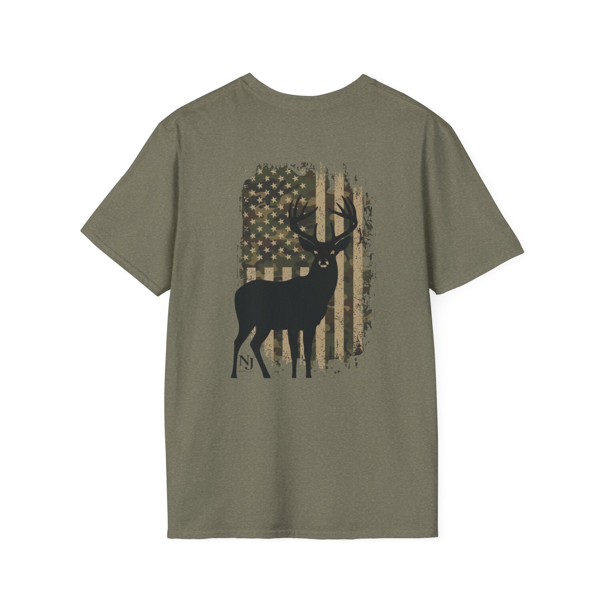Natty J’s Apparel Men’s Camo Flag T-Shirt