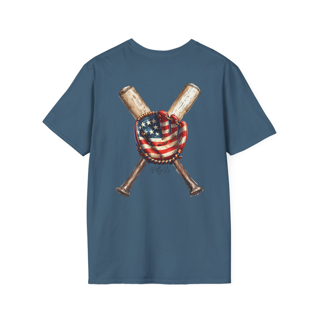 Patriotic Baseball T-Shirt - Unisex Softstyle Tee for Sports Lovers