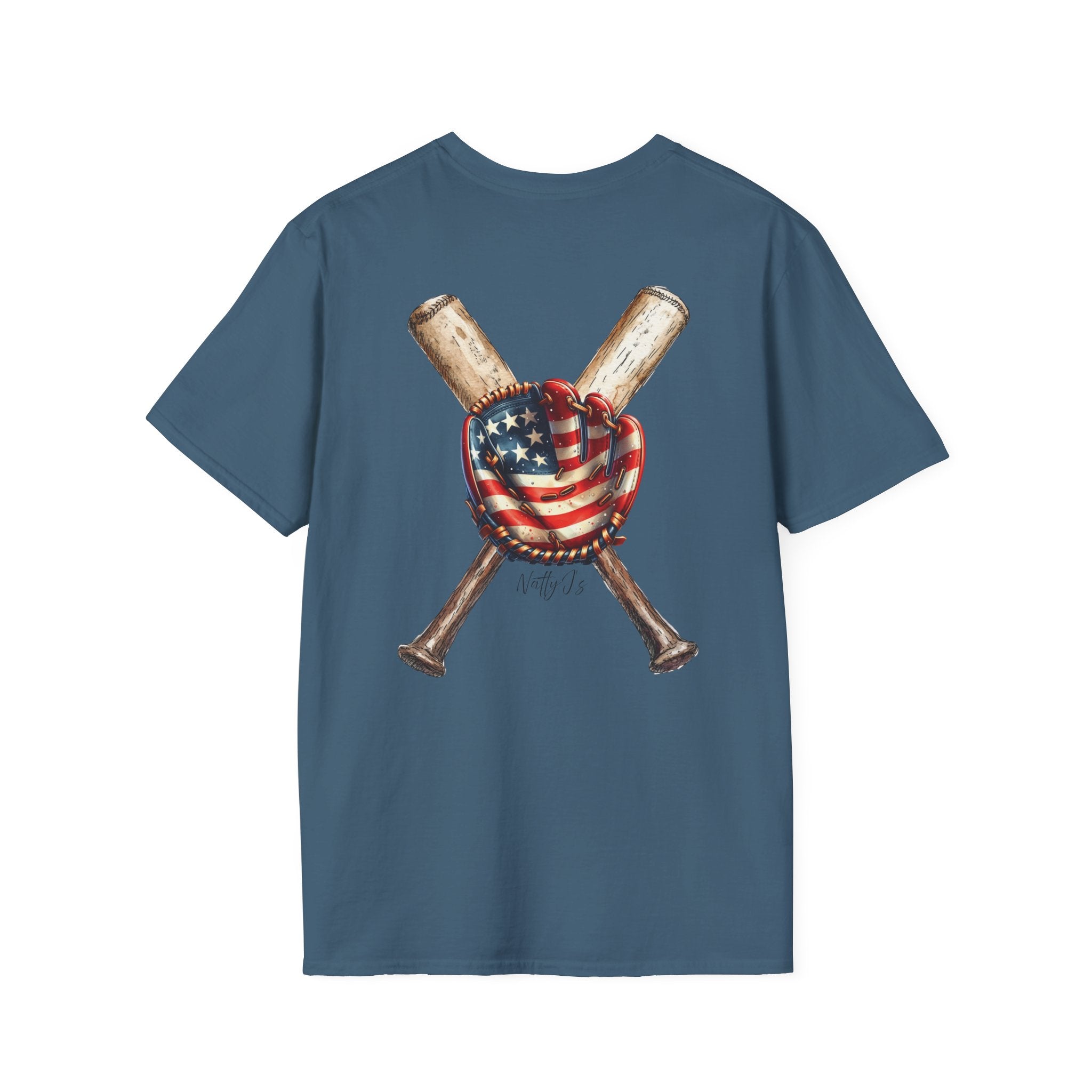 Patriotic Baseball T-Shirt - Unisex Softstyle Tee for Sports Lovers