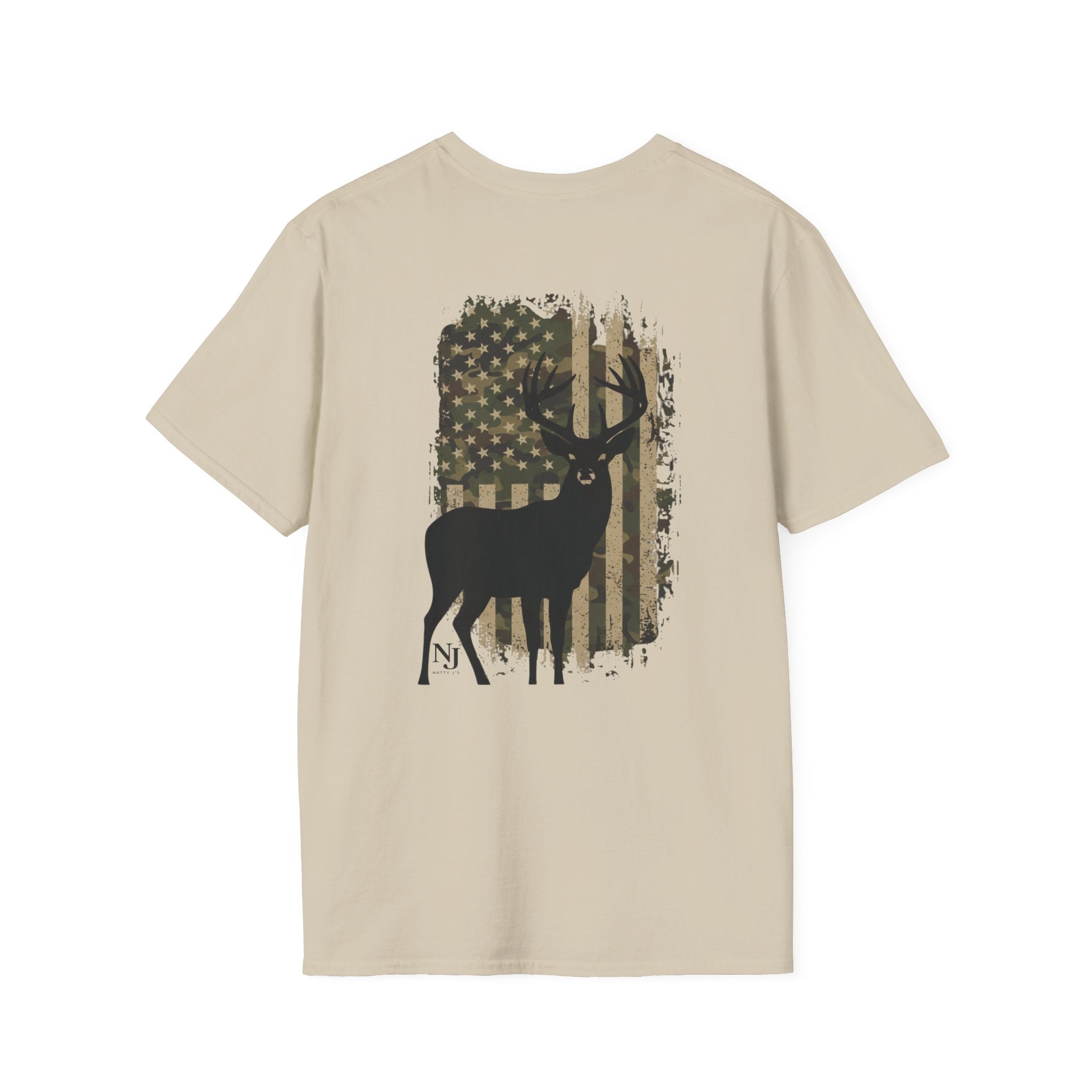 Natty J’s Apparel Men’s Camo Flag T-Shirt