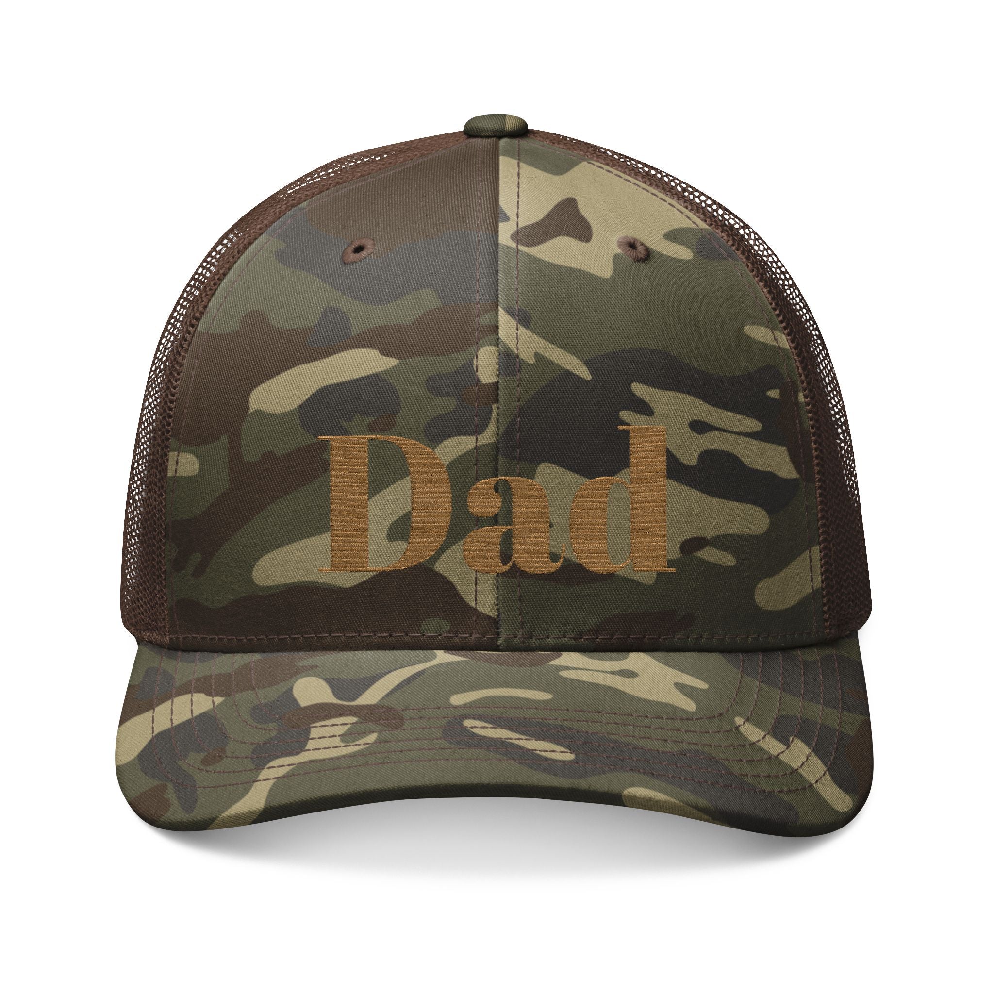 Embroidered Camouflage Trucker Hat for Dads, Outdoor Gear, Fishing Hat, Gift for Father's Day, Unique Cap