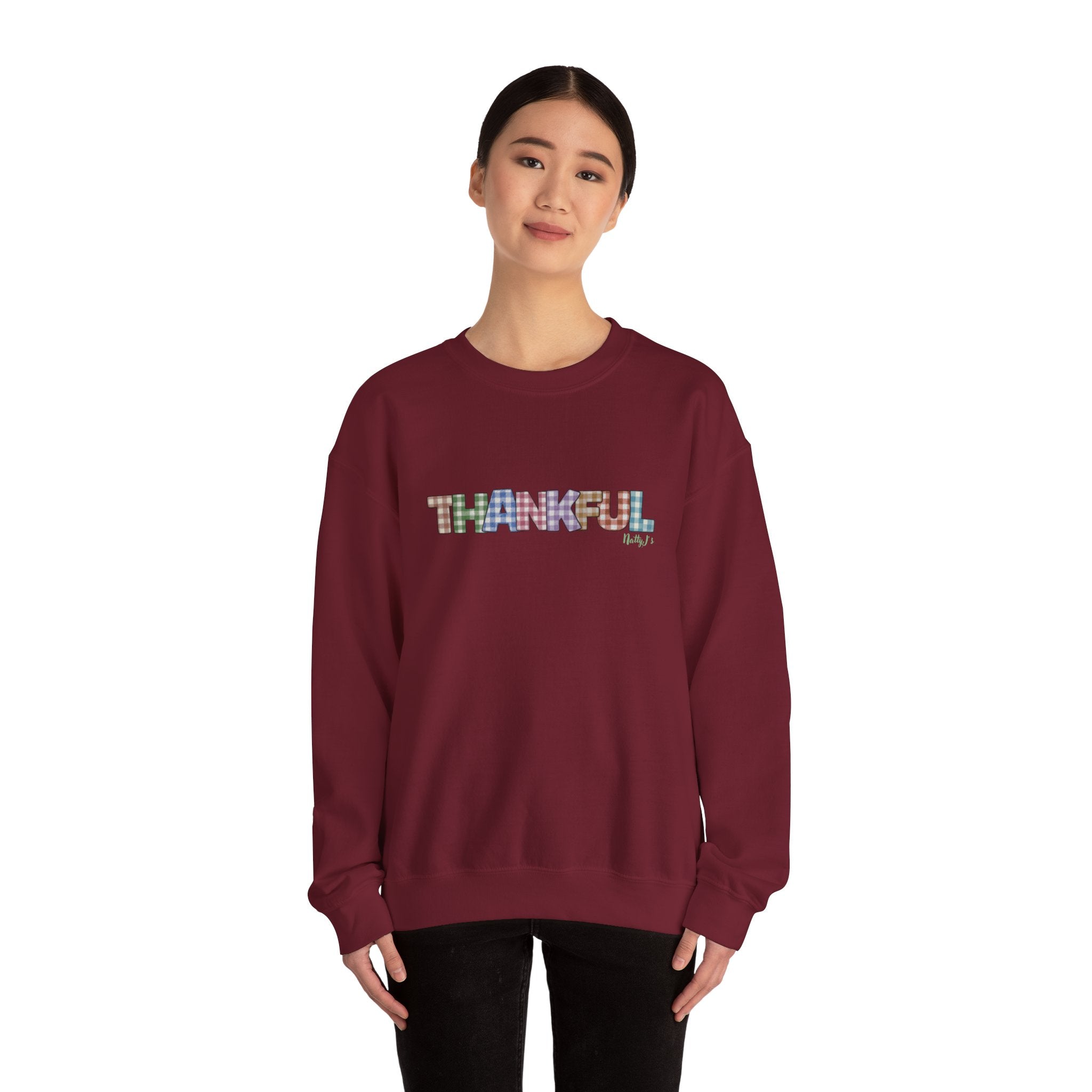 Thankful Crewneck Sweatshirt for Fall, Cozy Unisex Pullover, Great for Thanksgiving, Gift for Friends, Seasonal Fashion