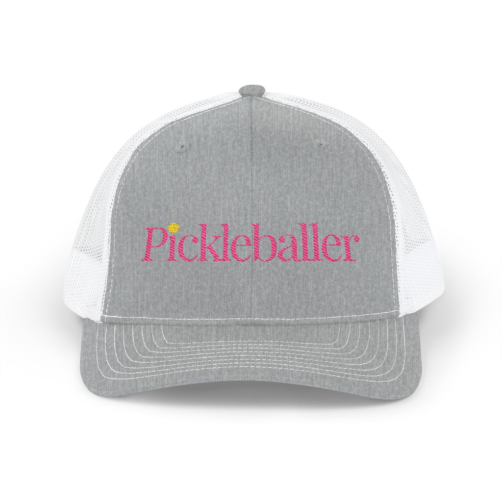 "Pickleballer" Embroidered Richardson Snapback Trucker Cap - Casual Sport Hat, Outdoor Activities, Gift for Pickleball Fans, Summer Getaway, Emojis
