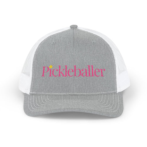 "Pickleballer" Embroidered Richardson Snapback Trucker Cap - Casual Sport Hat, Outdoor Activities, Gift for Pickleball Fans, Summer Getaway, Emojis