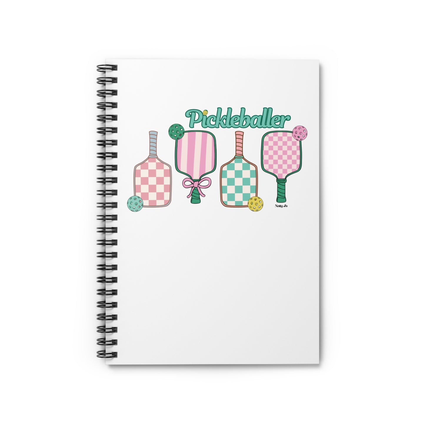 Pickleball Spiral Notebook - Perfect for Pickleball Fans, Sports Journals, Gifts for Athletes, Cute Stationery, Fun Note Taking.