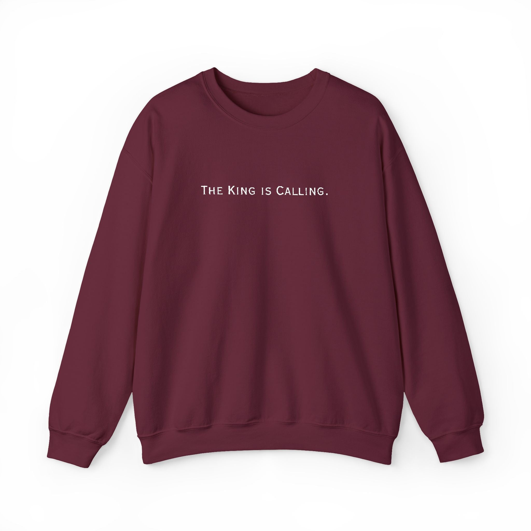 Embroidered Motivational Crewneck Sweatshirt - "The King is Calling"