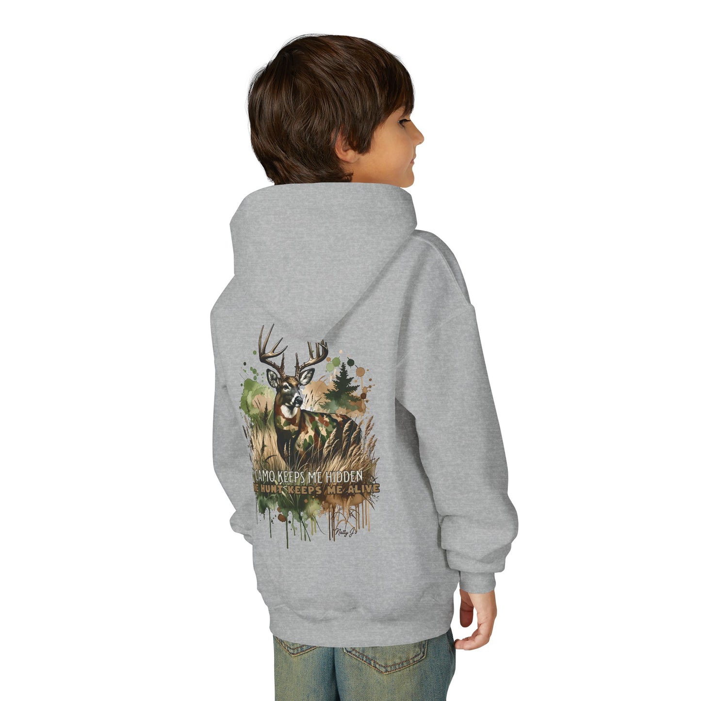 Camo Keeps Me Hidden Youth Hoodie