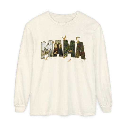 Natty J's Apparel MAMA Camo Long Sleeve T-Shirt