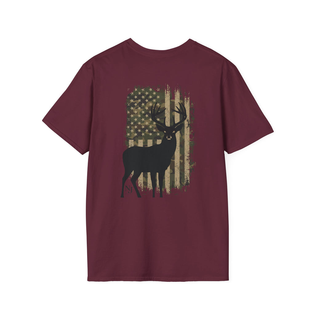 Natty J’s Apparel Men’s Camo Flag T-Shirt