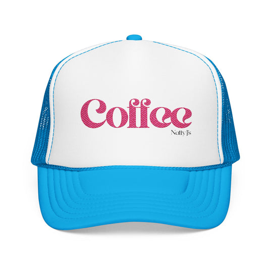 Coffee Text Embroidered Snapback Trucker Hat