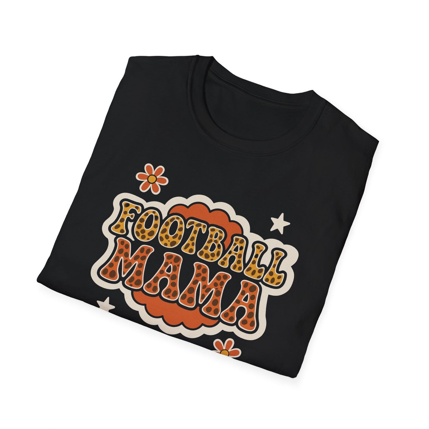 Football Mama Groovy Print Unisex Softstyle T-Shirt