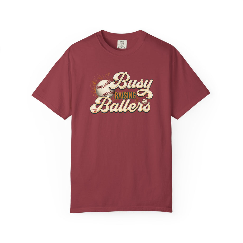 Busy Raising Ballers Baseball Mom T-Shirt – Soft Graphic Tee for Baseball Moms | Natty J’s Apparel