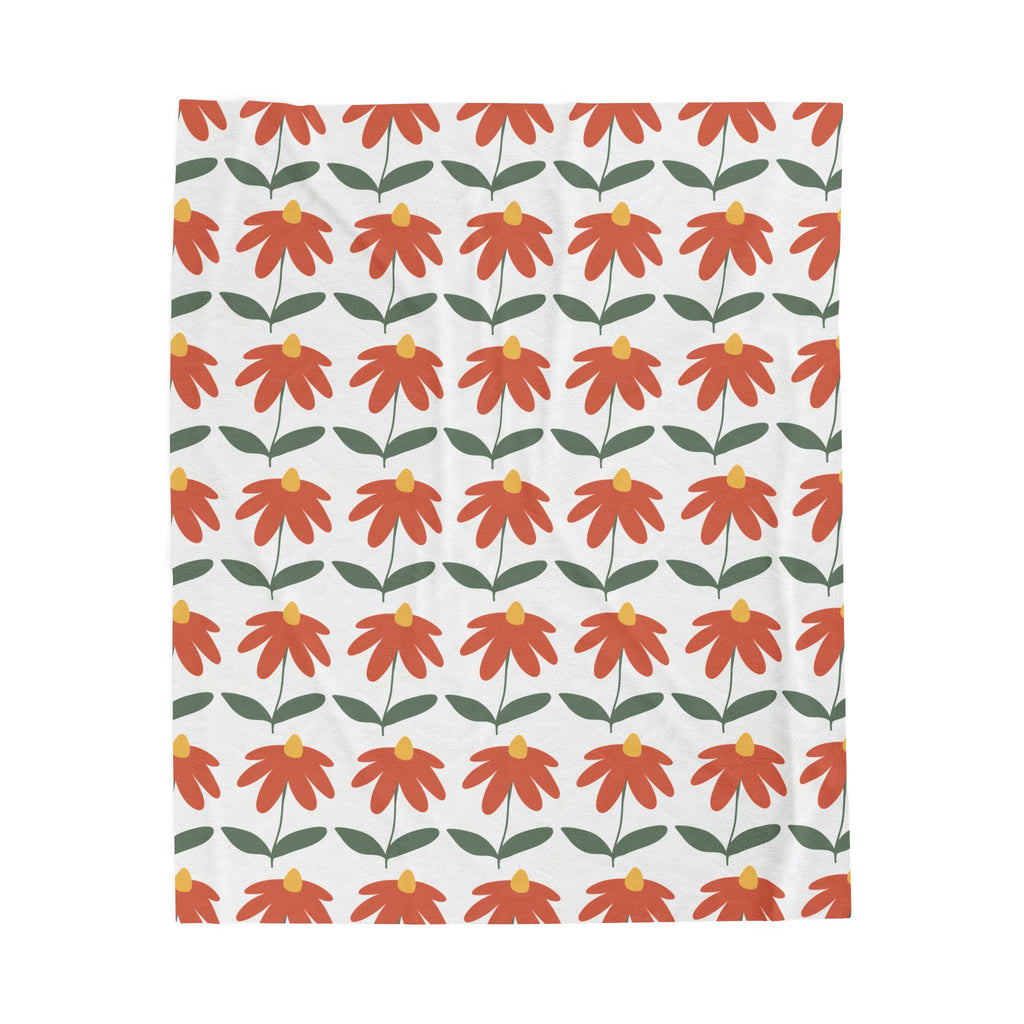 Floral Velveteen Plush Blanket, Cozy Throw for Home Decor, Gift for Mom, Birthday, Wedding, Nursery