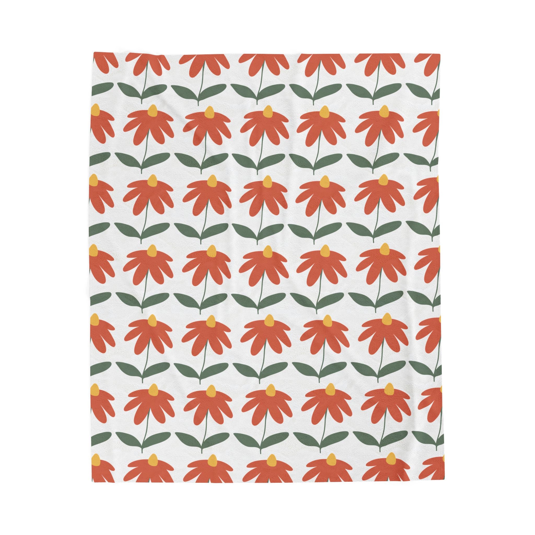 Floral Velveteen Plush Blanket, Cozy Throw for Home Decor, Gift for Mom, Birthday, Wedding, Nursery