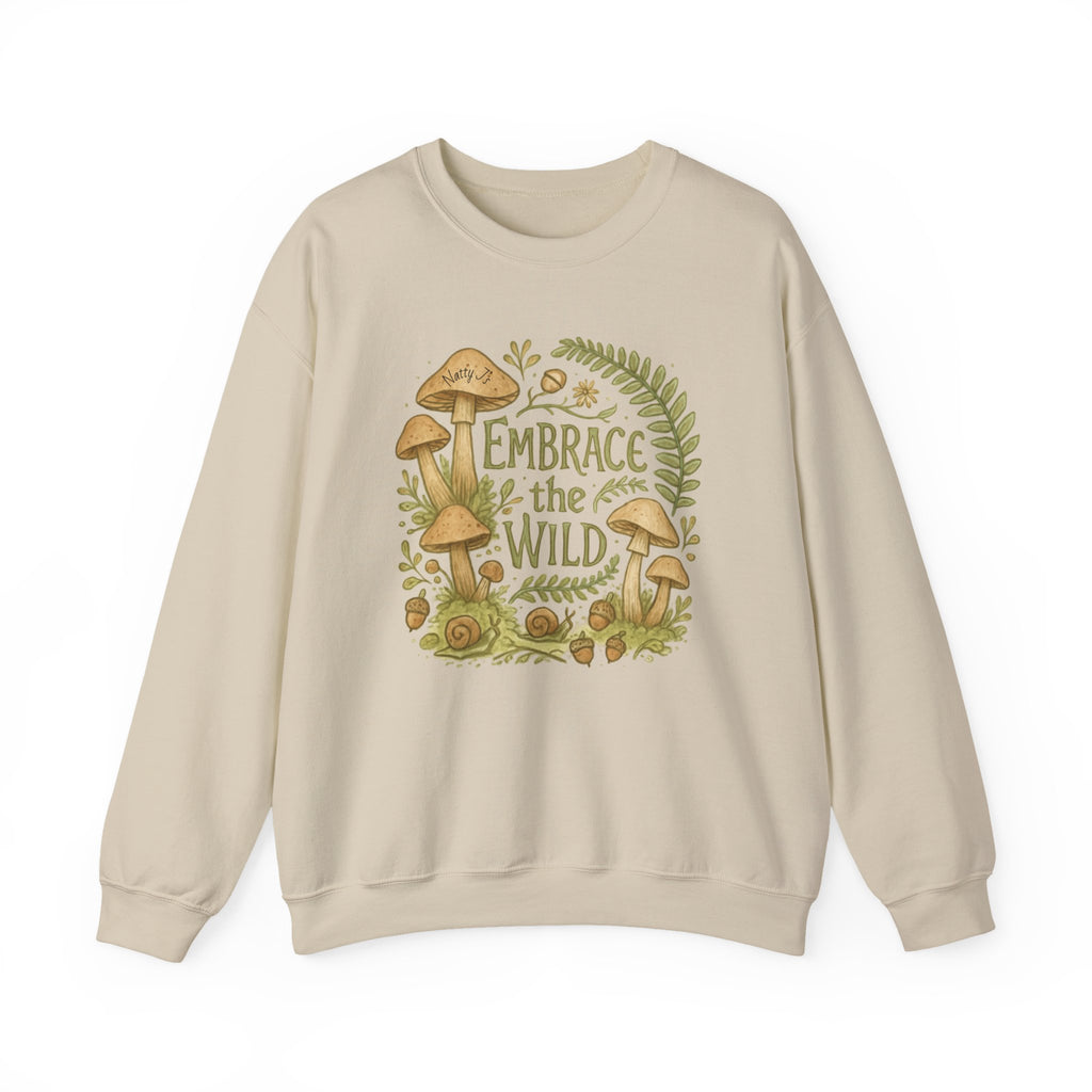 Embrace the Wild Whimsical Mushrooms Nature Style Unisex Heavy Blend™ Crewneck Sweatshirt