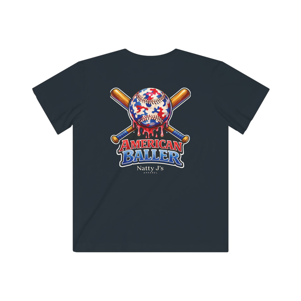 Natty J's Apparel American Baller Baseball Graphic Youth T-Shirt