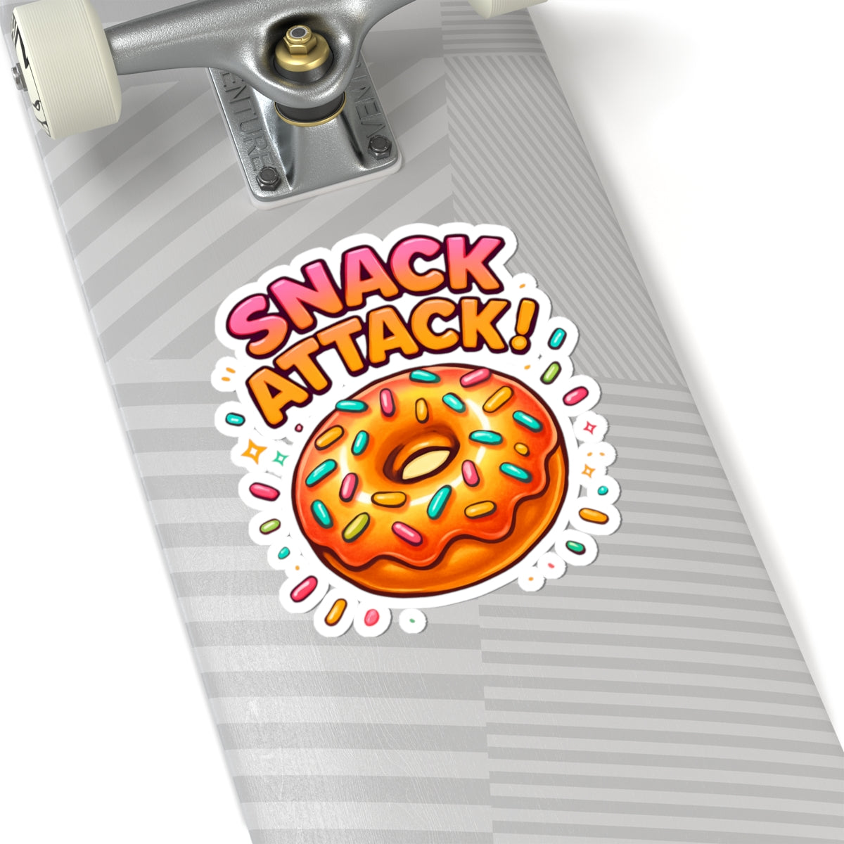 Snack Attack Donut Sticker – Cute Sprinkle Donut Vinyl Sticker | Fun Food Sticker by Natty J’s