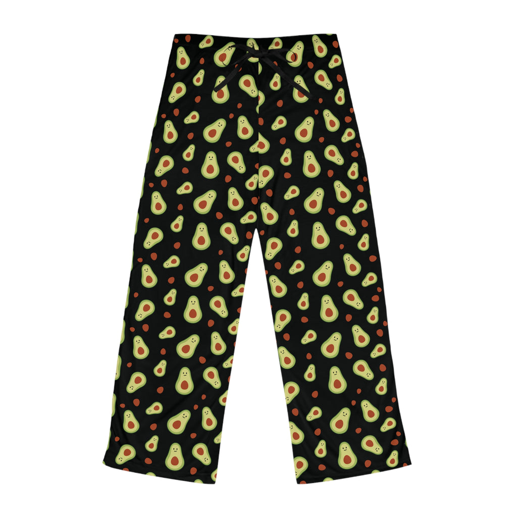 Avocado Print Women’s Pajama Pants — Cute Black AOP Lounge Sleepwear
