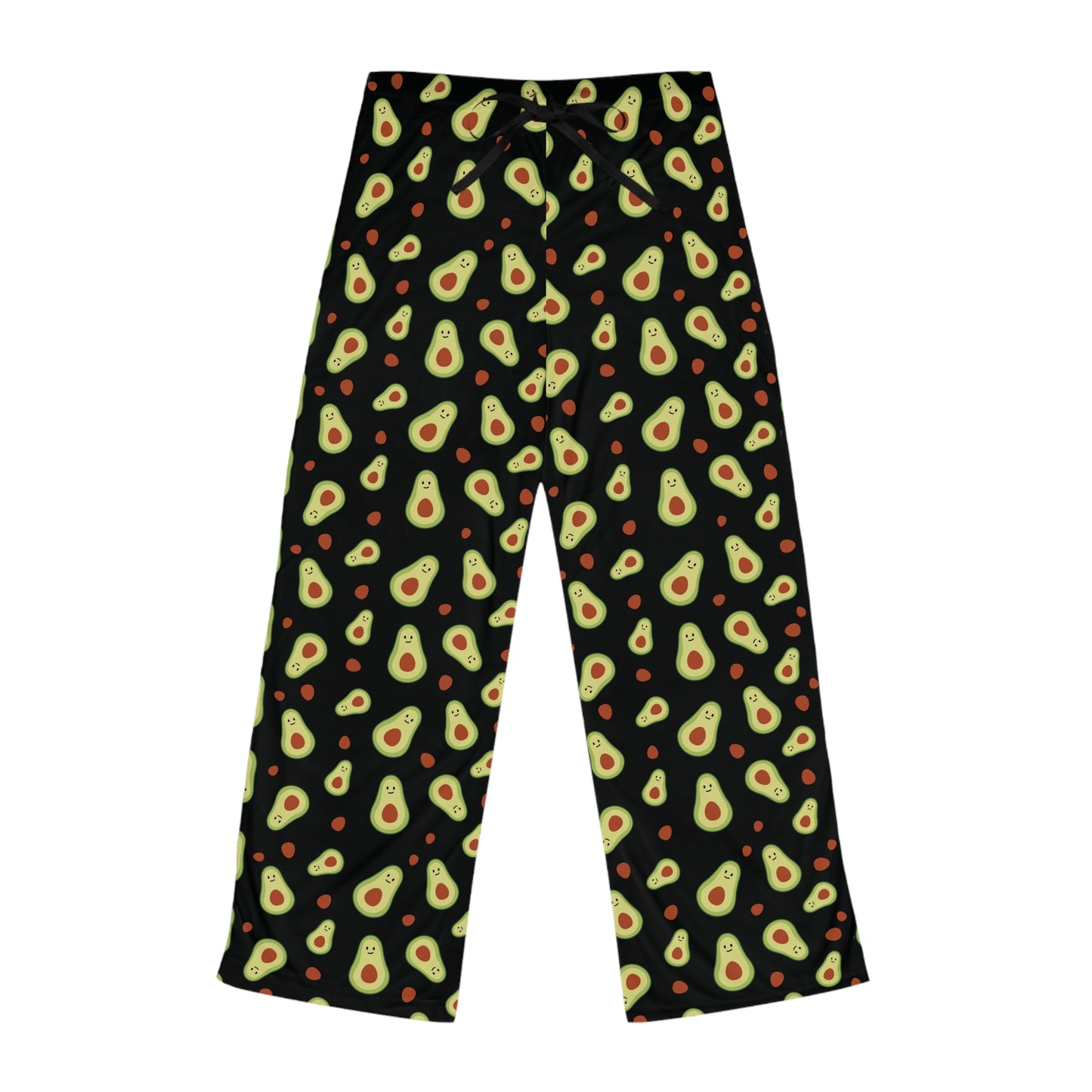 Avocado Print Women’s Pajama Pants — Cute Black AOP Lounge Sleepwear