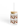 Rustic Floral 16oz Sipper Glass with Bamboo Lid