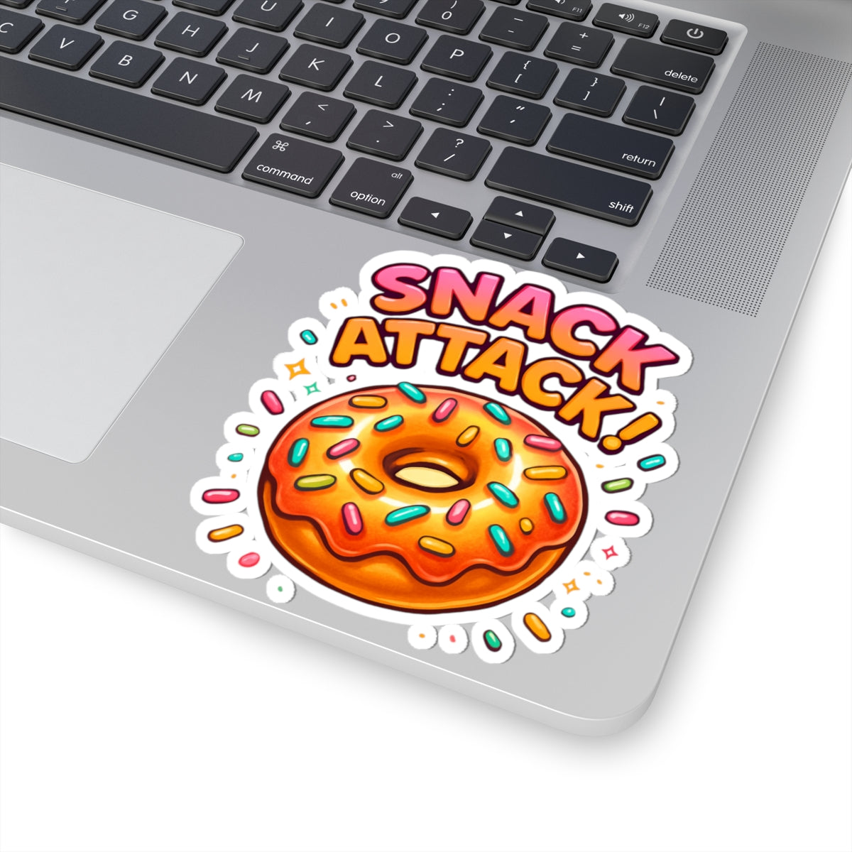 Snack Attack Donut Sticker – Cute Sprinkle Donut Vinyl Sticker | Fun Food Sticker by Natty J’s