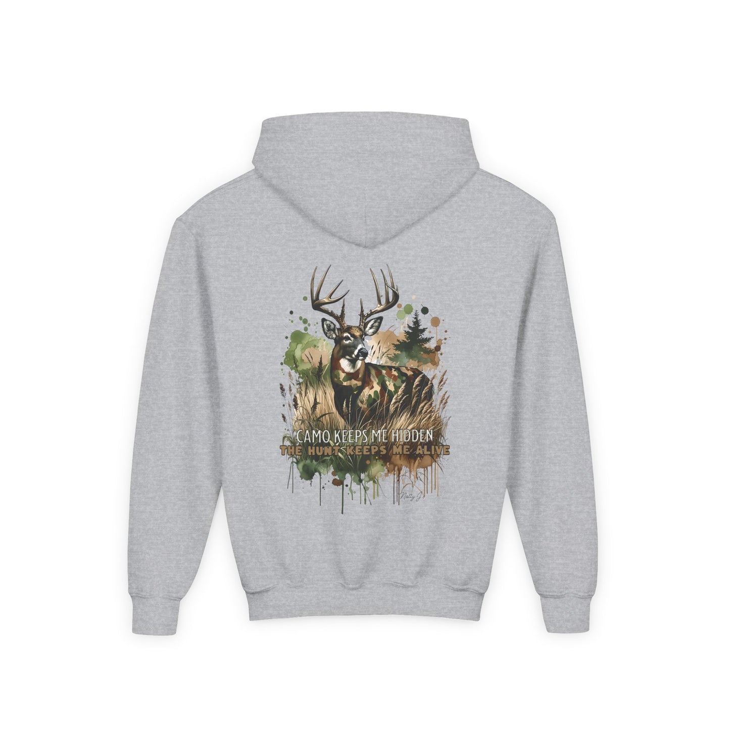 Camo Keeps Me Hidden Youth Hoodie