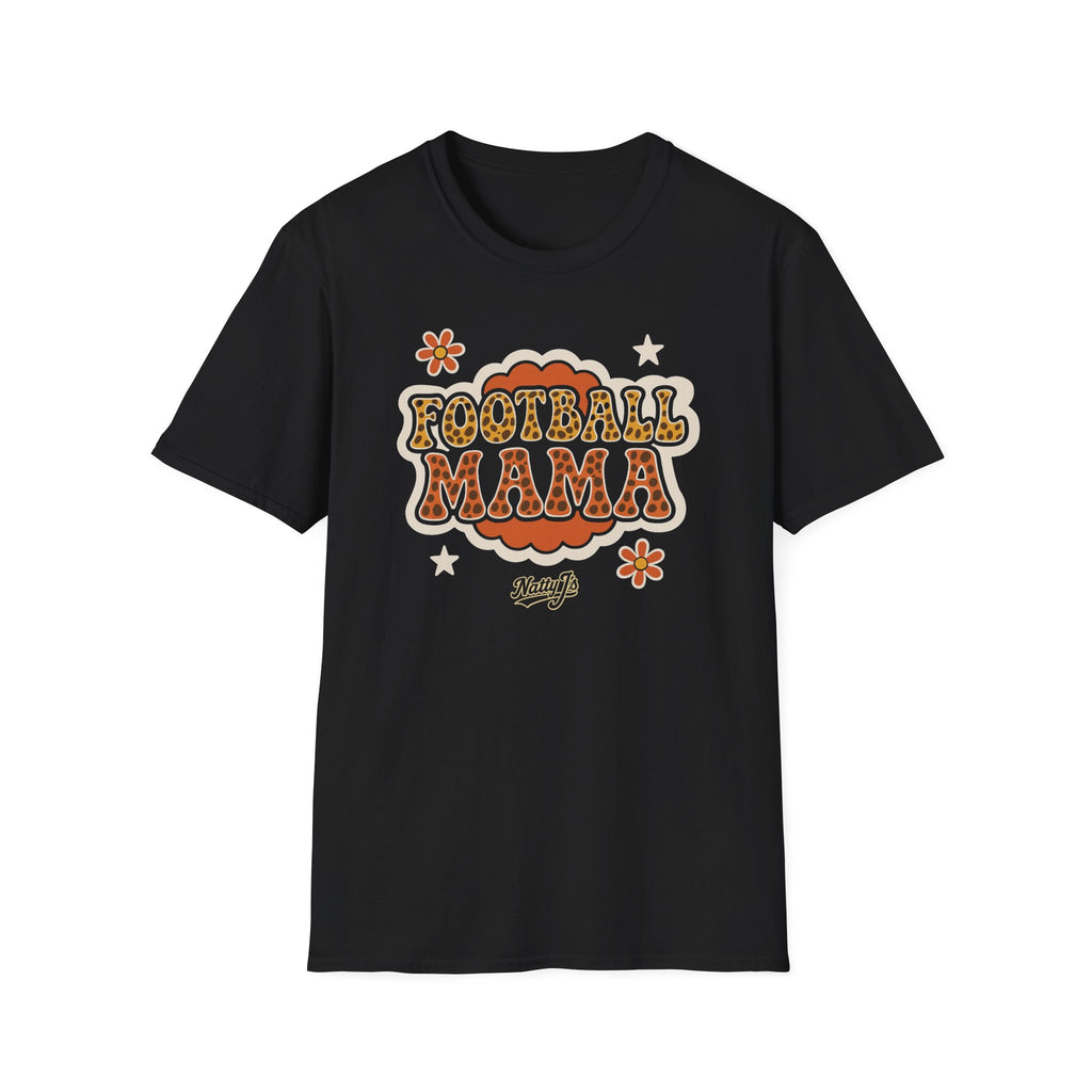 Football Mama Groovy Print Unisex Softstyle T-Shirt