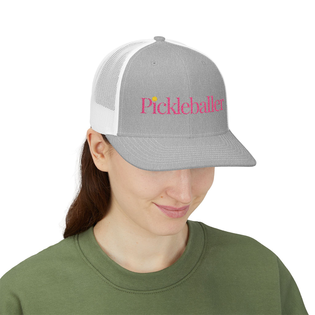 "Pickleballer" Embroidered Richardson Snapback Trucker Cap - Casual Sport Hat, Outdoor Activities, Gift for Pickleball Fans, Summer Getaway, Emojis