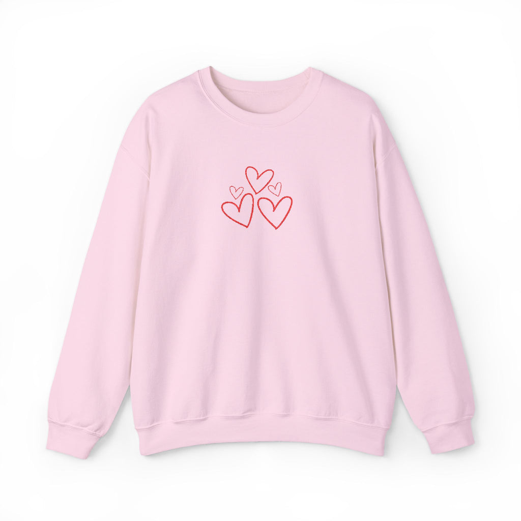 Natty J's Apparel Minimalist Embroidered Heart Women's Sweatshirt