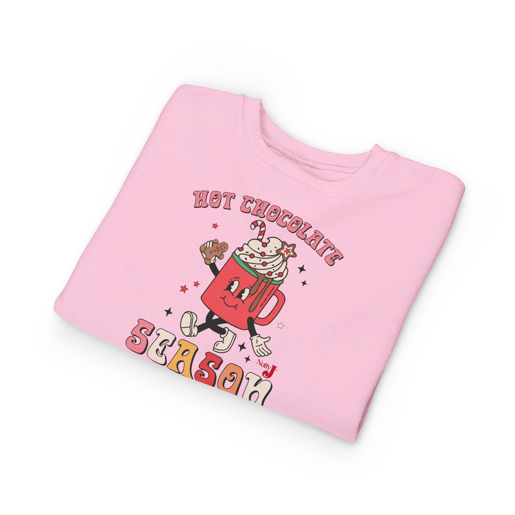 Toddler Hot Chocolate Season Sweatshirt – Cute Winter Cocoa Shirt for Kids – Christmas Hot Cocoa Graphic Crewneck – Cozy Holiday Outfit for Toddlers