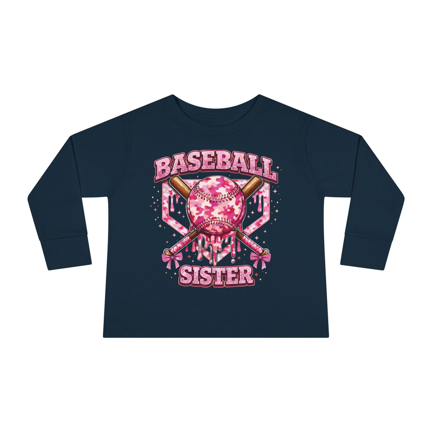 Natty J's Apparel Baseball Sister Toddler Long Sleeve Tee