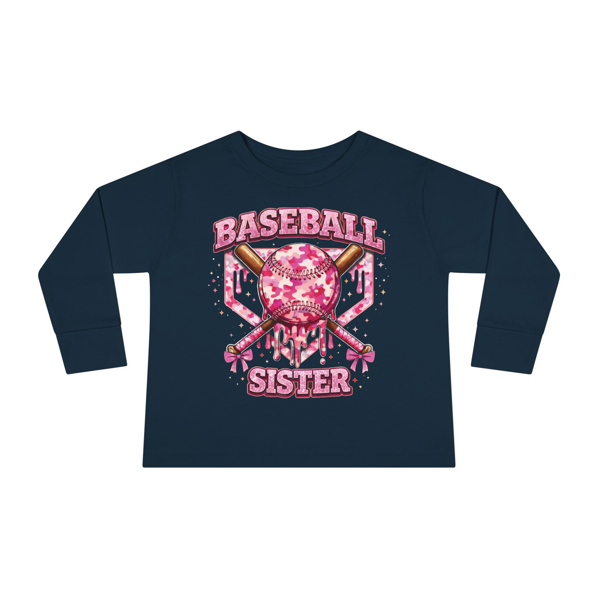 Natty J's Apparel Baseball Sister Toddler Long Sleeve Tee