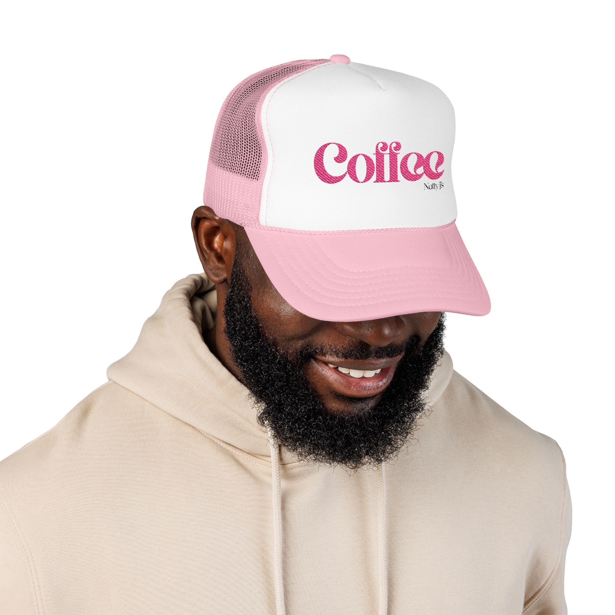 Coffee Text Embroidered Snapback Trucker Hat