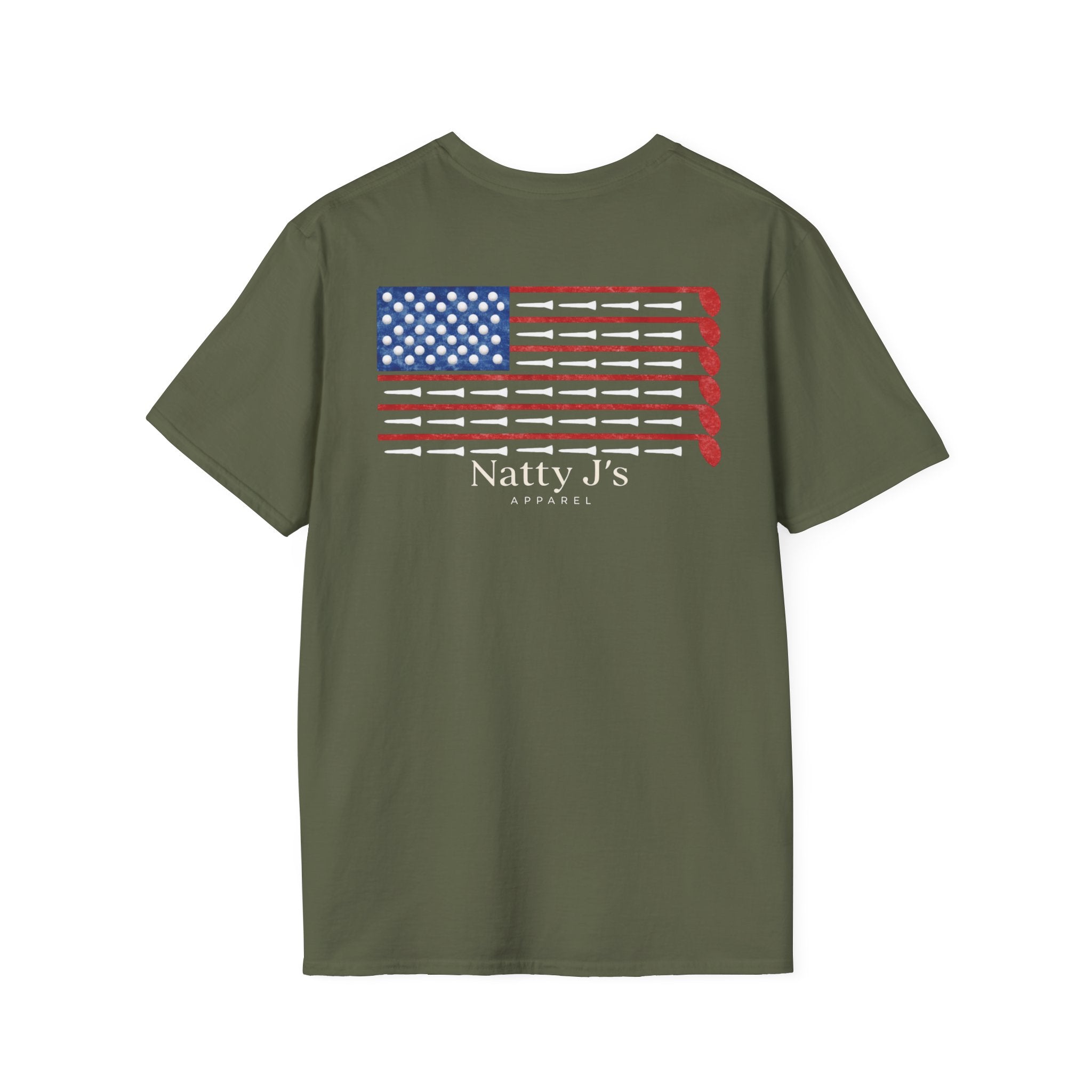 Natty J’s Apparel Patriotic Golf Flag T-Shirt